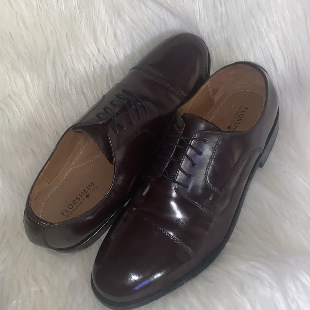 2 for $50 Florsheim Dress Shoes Men's Size 9.5 D Broxton Cap-Toe Leather - Picture 12 of 16